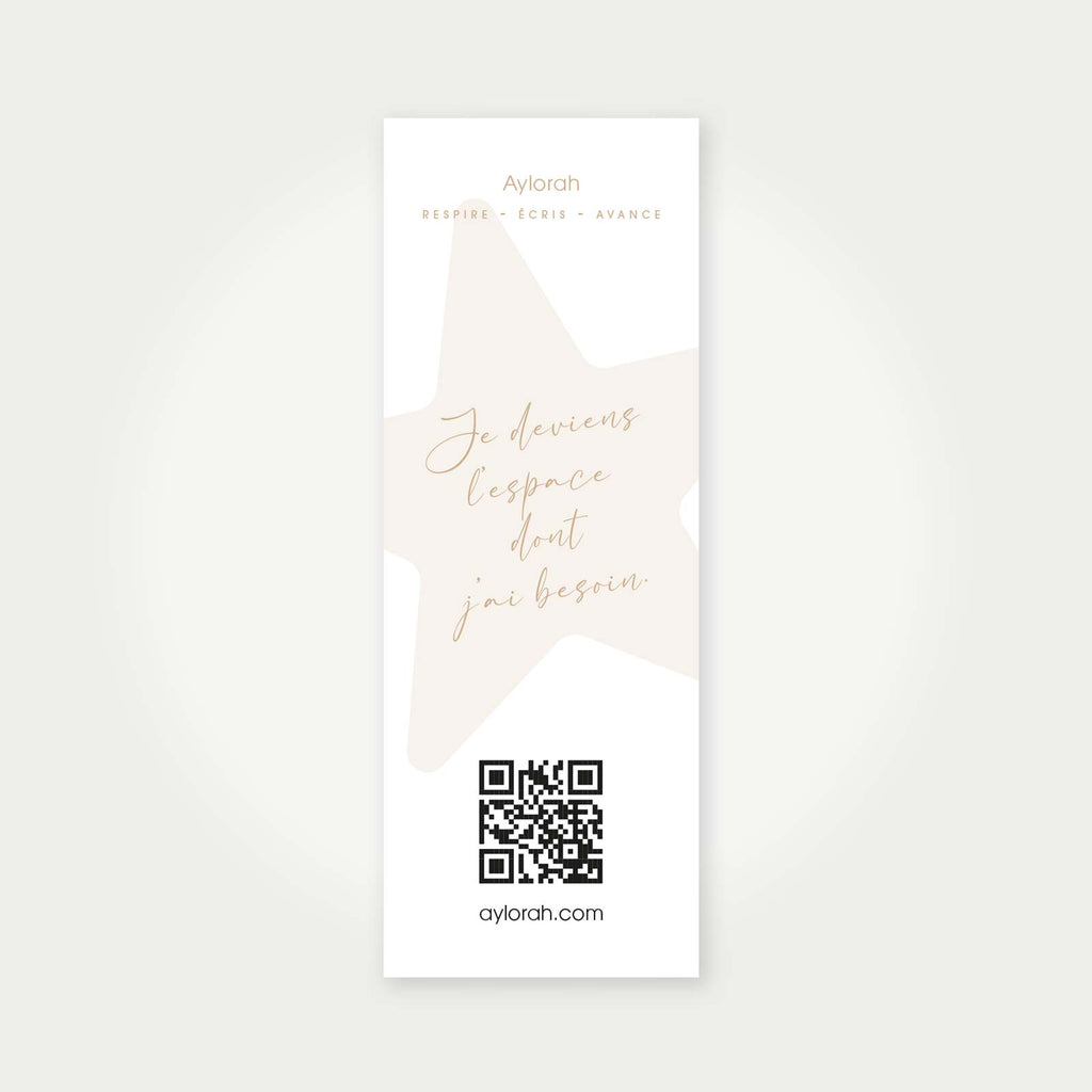 Marque-page Aylorah, vue verso - fond neutre