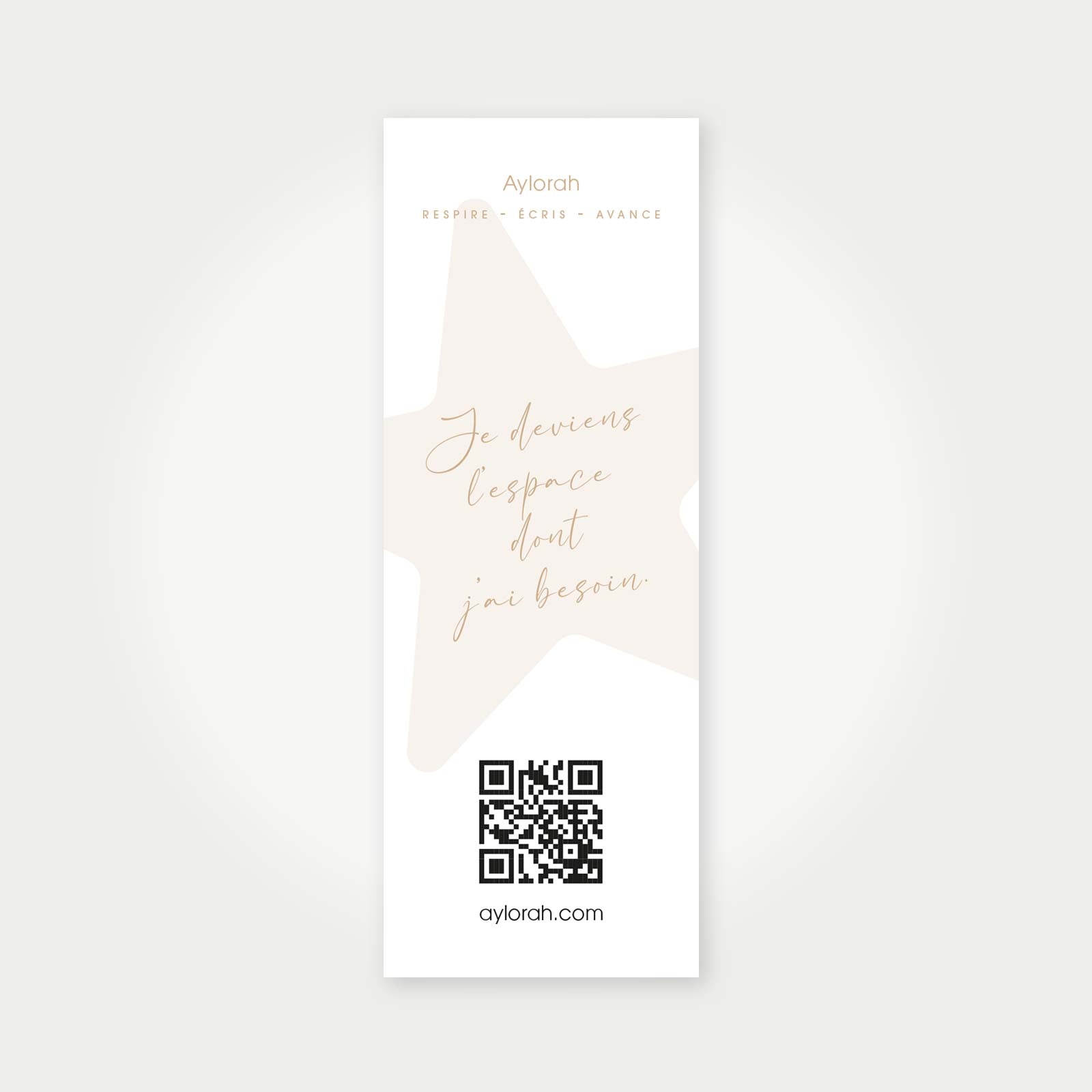Marque-page Aylorah, vue verso - fond neutre