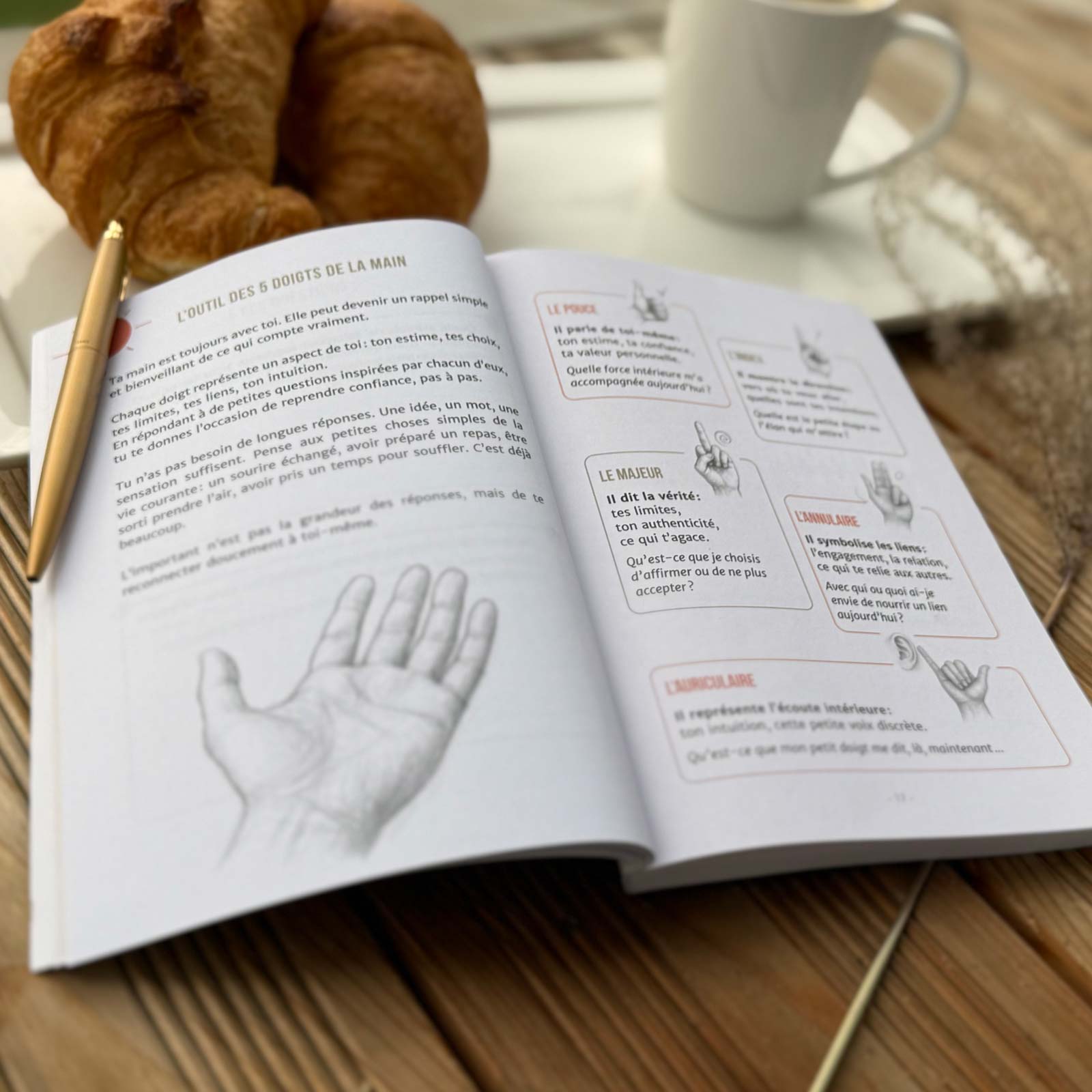 Carnet Symphonie Intérieure – vue intérieure, exercice de la main